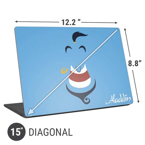 Disney Aladdin Genie Outline Art Universal Laptop 15in (12.2 x 8.8in) Skin